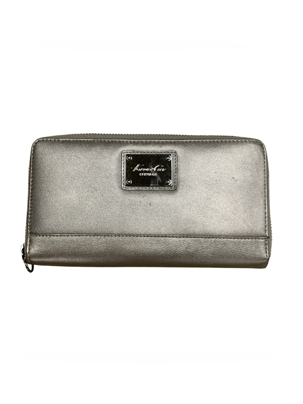 Kenneth Cole New York Metallic Silver Zip-Around Wallet